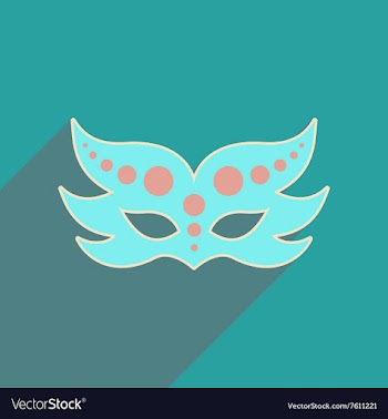 Flat web icon with long shadow Carnival mask vector image