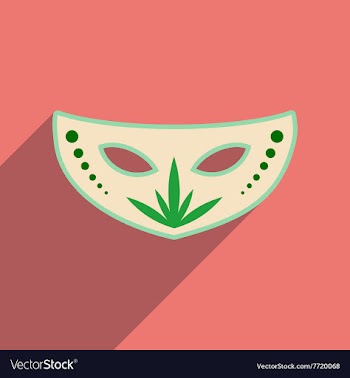 Flat web icon with long shadow Carnival mask vector image