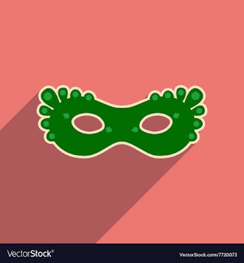 Flat web icon with long shadow Carnival mask vector image