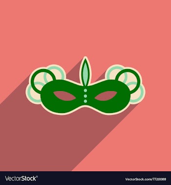 Flat web icon with long shadow Carnival mask vector image