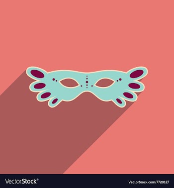 Flat web icon with long shadow Carnival mask vector image