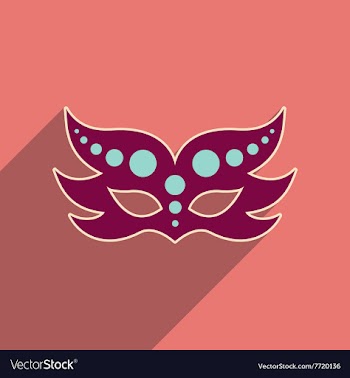 Flat web icon with long shadow Carnival mask vector image