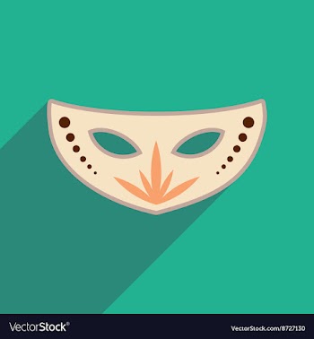 Flat web icon with long shadow Carnival mask vector image