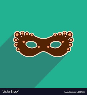 Flat web icon with long shadow Carnival mask vector image