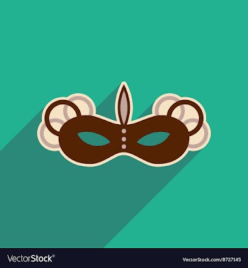 Flat web icon with long shadow Carnival mask vector image