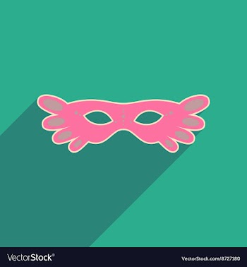 Flat web icon with long shadow Carnival mask vector image