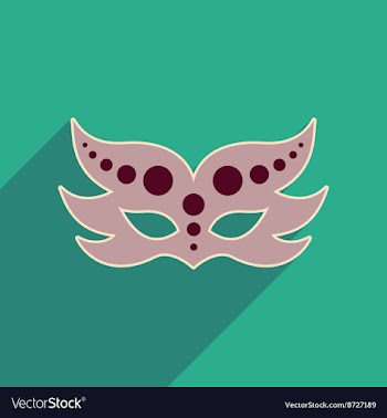 Flat web icon with long shadow Carnival mask vector image