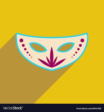 Flat web icon with long shadow Carnival mask vector image