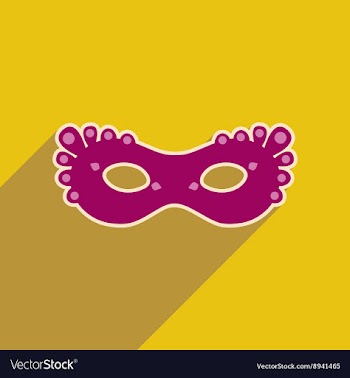 Flat web icon with long shadow Carnival mask vector image