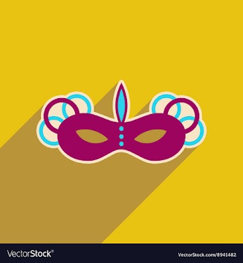 Flat web icon with long shadow Carnival mask vector image