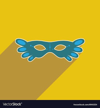 Flat web icon with long shadow Carnival mask vector image