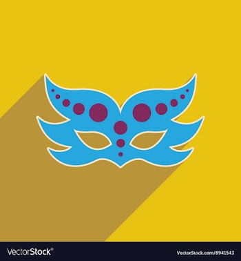 Flat web icon with long shadow Carnival mask vector image