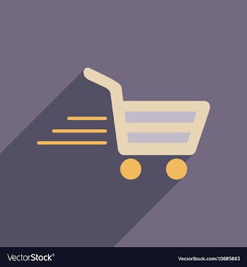 Flat web icon with long shadow cart vector image