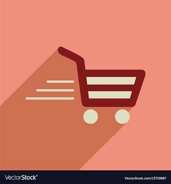 Flat web icon with long shadow cart vector image