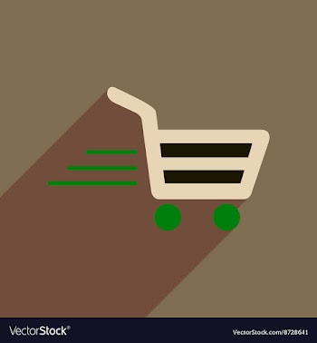 Flat web icon with long shadow cart vector image