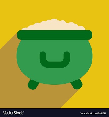 Flat web icon with long shadow cauldron gold vector image
