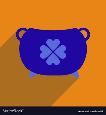 Flat web icon with long shadow cauldron vector image