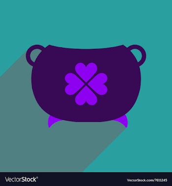 Flat web icon with long shadow cauldron vector image