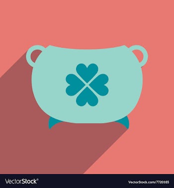 Flat web icon with long shadow cauldron vector image