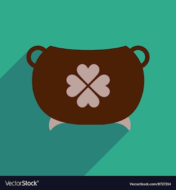Flat web icon with long shadow cauldron vector image