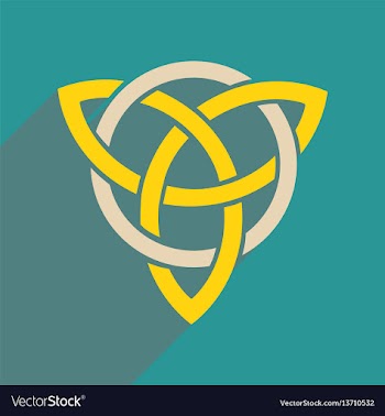 Flat web icon with long shadow celtic symbol vector image