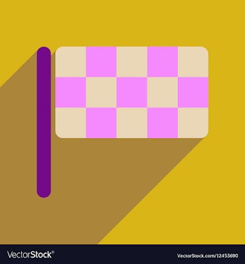 Flat web icon with long shadow checkered flag vector image