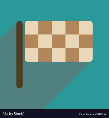 Flat web icon with long shadow checkered flag vector image