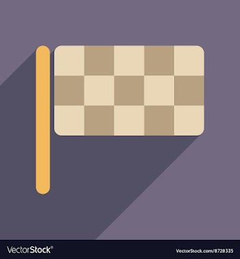 Flat web icon with long shadow checkered flag vector image