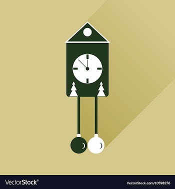 Flat web icon with long shadow Christmas clock vector image