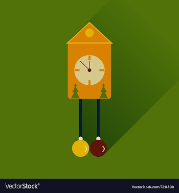 Flat web icon with long shadow Christmas clock vector image