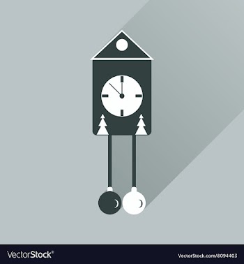 Flat web icon with long shadow Christmas clock vector image