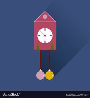 Flat web icon with long shadow Christmas clock vector image