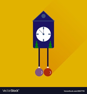 Flat web icon with long shadow Christmas clock vector image