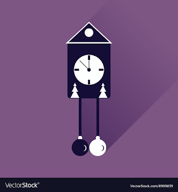 Flat web icon with long shadow Christmas clock vector image