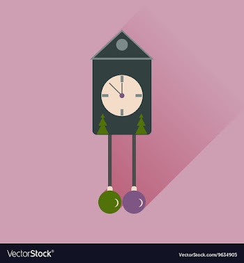 Flat web icon with long shadow Christmas clock vector image