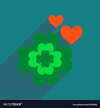 Flat web icon with long shadow clover vector image