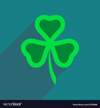 Flat web icon with long shadow clover vector image