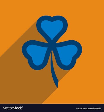 Flat web icon with long shadow clover vector image