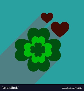 Flat web icon with long shadow clover vector image