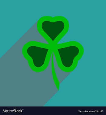 Flat web icon with long shadow clover vector image