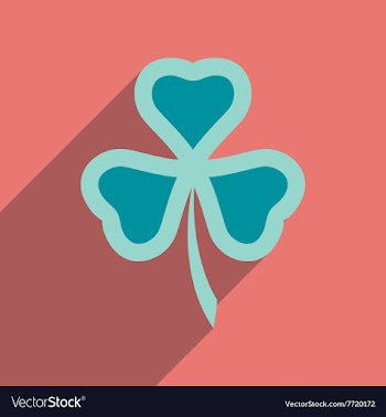 Flat web icon with long shadow clover vector image