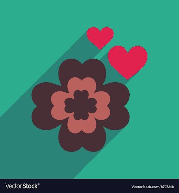 Flat web icon with long shadow clover vector image