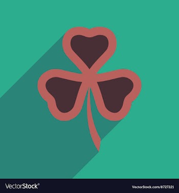 Flat web icon with long shadow clover vector image