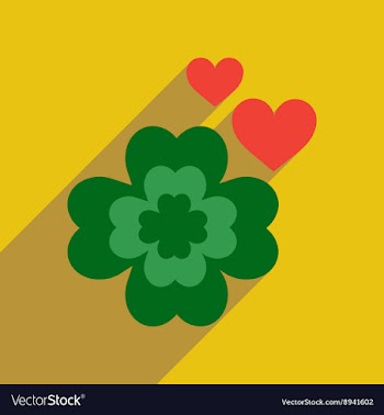 Flat web icon with long shadow clover vector image