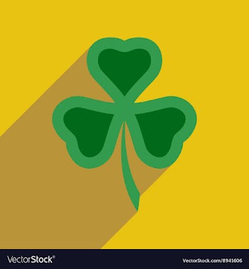 Flat web icon with long shadow clover vector image