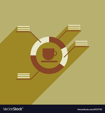 Flat web icon with long shadow coffee infographics vector image