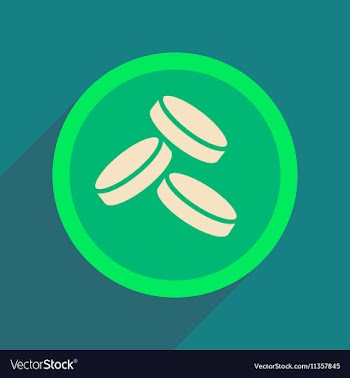Flat web icon with long shadow coins vector image