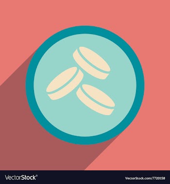 Flat web icon with long shadow coins vector image