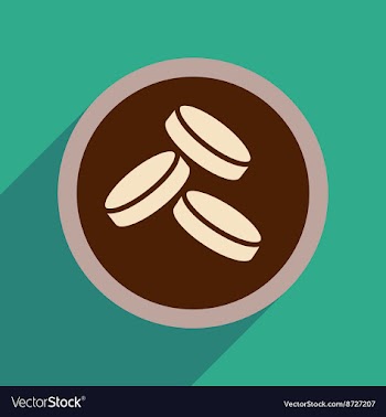 Flat web icon with long shadow coins vector image