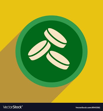 Flat web icon with long shadow coins vector image